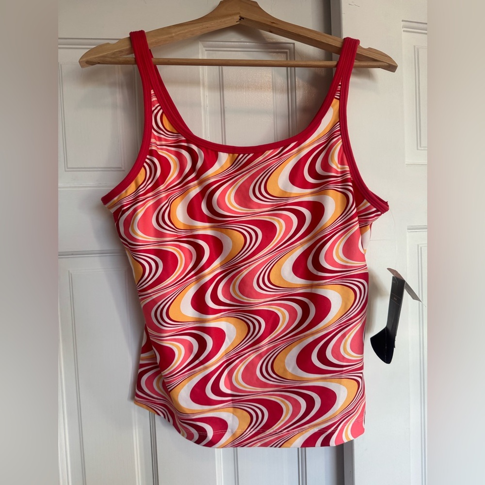 NWT adidas Red and Yellow Swirl Tank Top Size XL